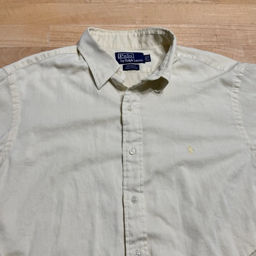 Polo Ralph Lauren Men's Andrew Shirt Pastel Yellow Cotton Button Up Size 16-34